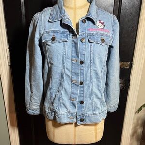Kids Light Blue Jean Jacket with Embroidered Character